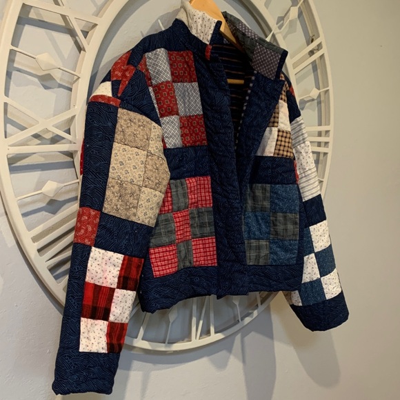 Handmade one-of-a-kind Patchwork Quilted Jacket - QUILT COAT - Picture 5 of 12